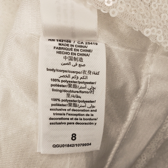 Peek Kids Girl's White Allover Sequins Save the Arctic Short Sleeve Dress 8 - Picture 9 of 12